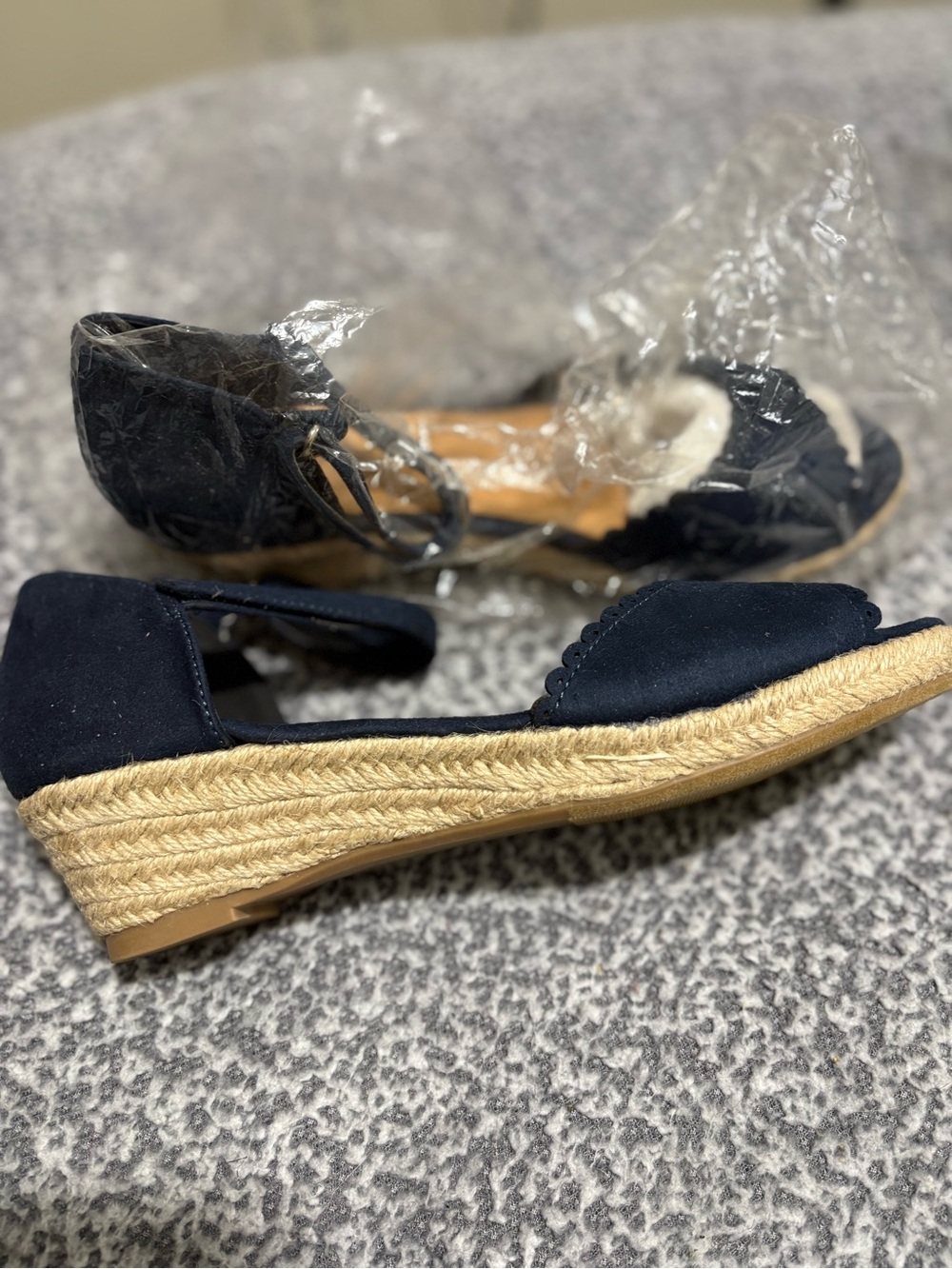 Charlies Navy Espadrille Wedge Sandals